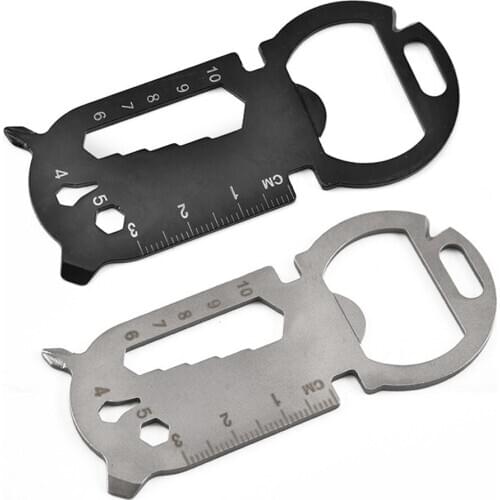 Multifunction EDC Card Bottle Opener Key Chain Wrench Stainless Steel Camping Survival Outdoor Sport Hiking Tool