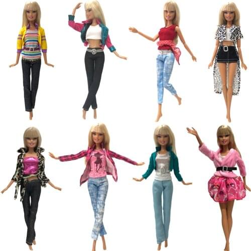NK Mix Style Doll Fashion Coat Cute vest handmade suit Casual Trousers Clothes Pajamas For Barbie Accessories Doll Child Gift JJ