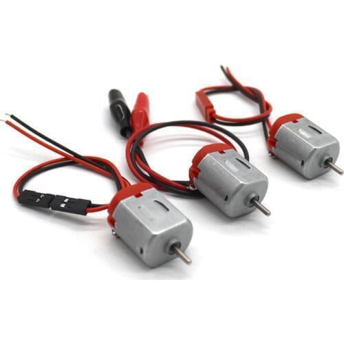 130 Motor with Wire 3V DIY Model Motor 16500 Rpm, Shaft Dia: 2mm JST 2 Pin/ Dupont Wire/ Alligator Clip Plug Connector Motor