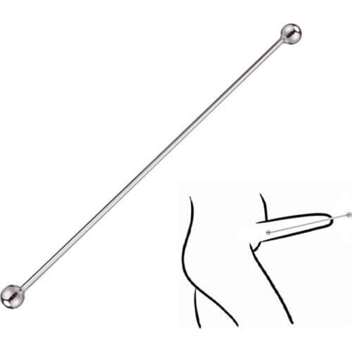 Male stainless steel metal urethral double beads penis plug dilator insert sex toy for man