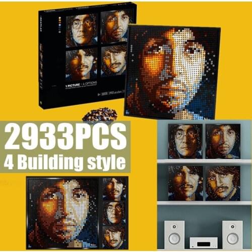 New Pixel Art Decorative Collection Mosaic Painting Super Star Avatar Heroes Wars MOC Set Building Block Bricks Gift Kid Diy Toy