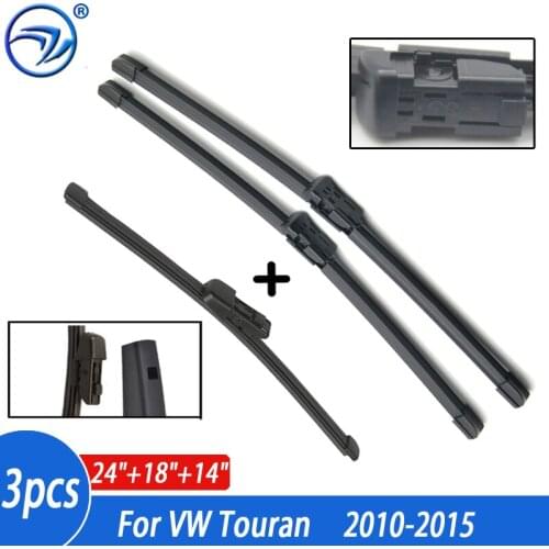 Wiper Front Rear Wiper Blades Set For VW Touran 2010-2015 2014 2013 Windshield Windscreen 24"+18"+14"