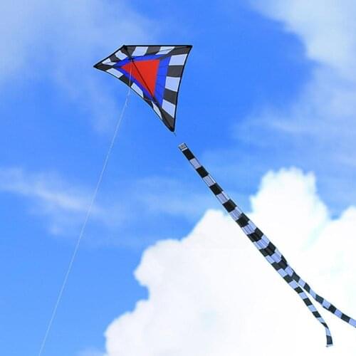 New Weifang Diamond-shaped Cartoon Color Plaid Cloth Adult Line 80 Tail 90 Long-tailed High 300cm Kite Large-scale Kite Wid I4U9