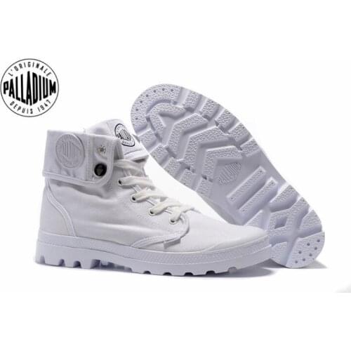 PALLADIUM Pallabrouse All White Sneakers Men High-top Military Ankle Boots Canvas Casual Shoes Men Casual Shoes Size 39-45