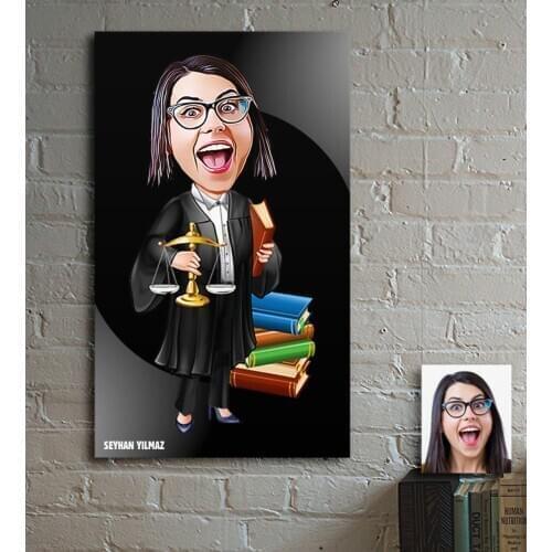 Personalized Women 'S Attorney Cartoon Wooden Table-2