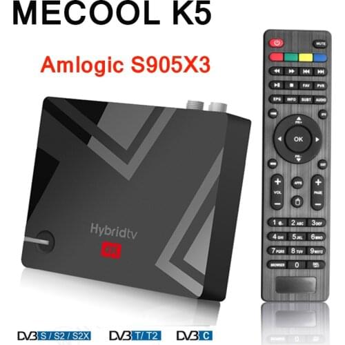 Mecool K5 DVB S2 T2 Amlogic S905X3 Smart Android 9.0 TV Box 2.4G 5G WiFi LAN 10/100M BT4.1 2GB 16GB DVB-C Recording Set Top BOX