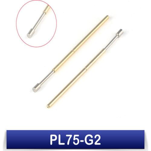 100PCS/pack Spring Test Pin PL75-G2 Flat Head Outer Diameter 1.02mm Long 33.35mm PCB Probe