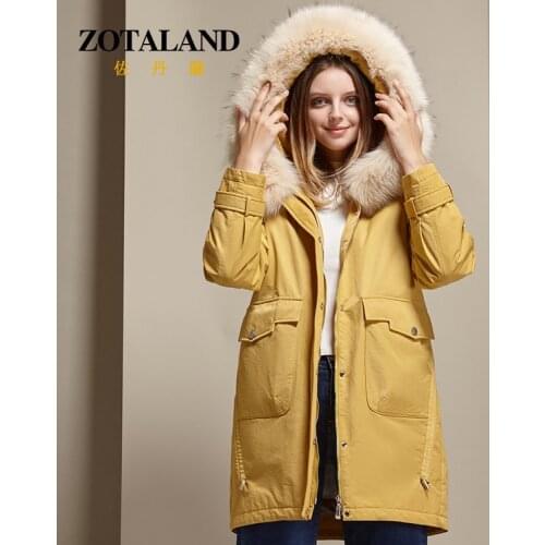 Down jacket new 2019 white duck down womens Parka mid long winter European and American loose hooded fox fur collar