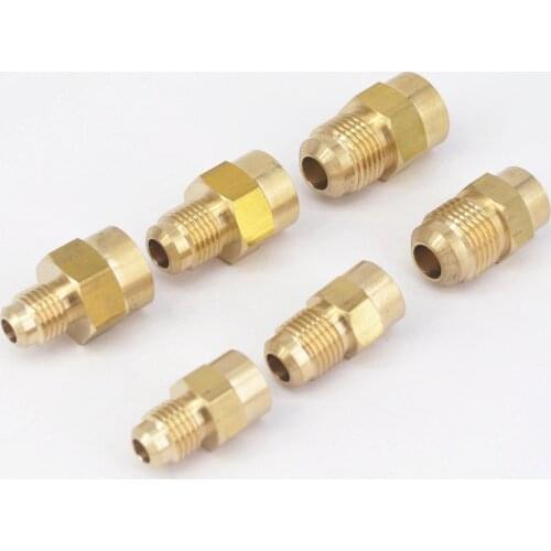 Fit Tube O.D 1/4" 5/16" 3/8"x 1/8" 1/4" 3/8" NPT Female Brass SAE 45 Degree Pipe Connector Fitting Adapters