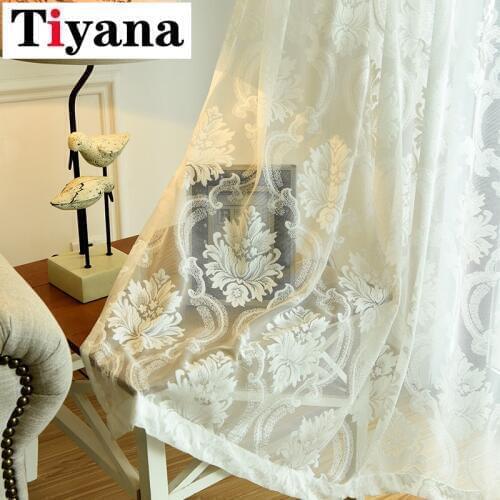 Luxury Curtains For Living Room White Drapes Bedroom Jacquard Fabric European Window Treatments Quality Panels ZH495Y
