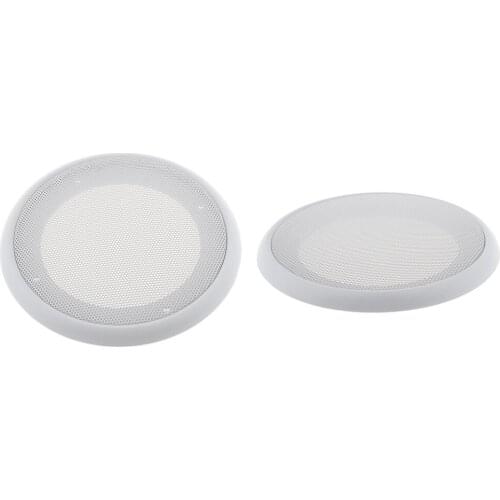 2x 6.5Inch Replacement Round Speaker Protective Mesh Cover Case with 4 pcs Screws White