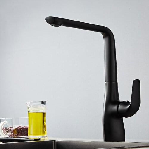 Pure Black kitchen faucet 360 ronating blackend sink tap cold and hot kitchen mixer tap blackened kitchen/Bathroom faucet mixe