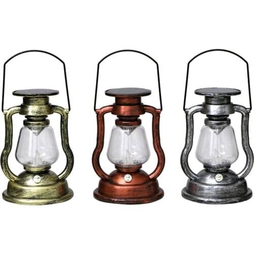 Thrisdar Portable Solar Hanging Light Waterproof Garden Solar Lantern Light Retro Solar Kerosene Lamp For Patio Balcony Backyard