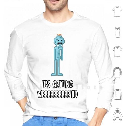 Mr. Meeseeks Hoodie Long Sleeve Sci Fi Adult Swim Cool Funny Creative 8 Bit 16 Bit Cartoon Comedy Mr Poopybutthole Mr