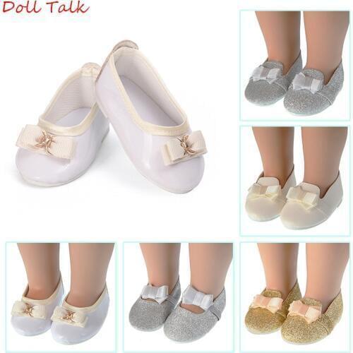 New Bow-knot Doll Shoes 43cm MIni Cute Pu Leather Shoes Fit 18inch American Baby Doll Fit New Born Doll 1/3 BJD Toy Accessories