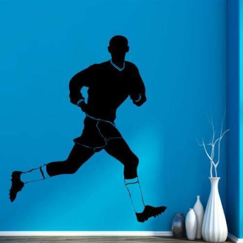Players Run Football Soccer Star Sketch Fashion Wedding Decor Vinyl Waterproof Wall Sticker Bedroom Wallpaper Wall Decal
