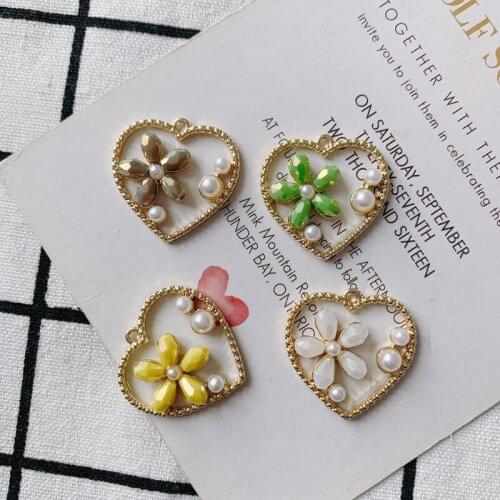 DIY jewelry accessories wholesale five-petal pearl set love Spring and summer small fresh earring earrings necklace pendant