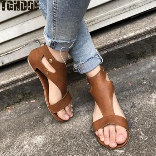 Women Sandals Flats Platform Woman Buckle Strap Summer Shoes PVC Plus Size Comfort Ladies Footwear New Woman Shoe 2021 New