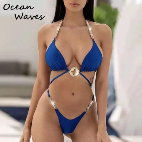 2021 Sexy Wrap Halter Cystal Thong Diamond Bikini Women Swimsuit Push Up Swimwear Two Pieces Bikinis Set Brazilian Bathing Suit
