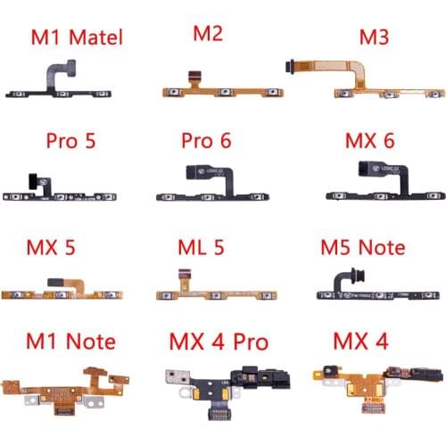 1pcs Volume Button Flex For Meizu M1 M2 M3 M5C Ml 5 MX4 Pro 6 5 matel Note Power On Off Key Flex Cable