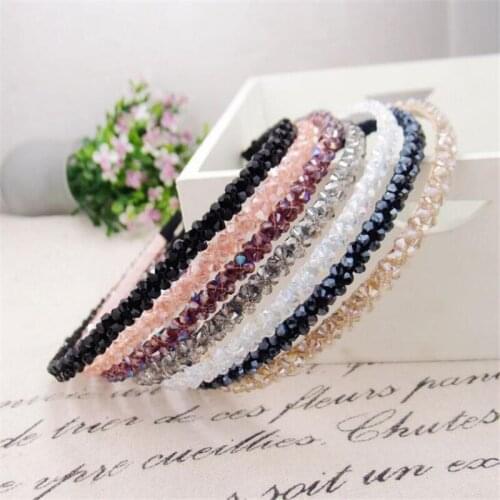 Shining 1 pc Women Luxury Rhinestone Elegant Hairband Headband Hair Accessories Girls Crystal Bezel Korean Headwear Hair hoop