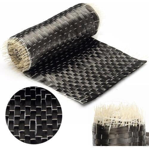 12K 200G 10*100cm Black Carbon Fiber Cloth Fabric Tape Uni-directional Weave Protection Architecture Space Commercial Industry