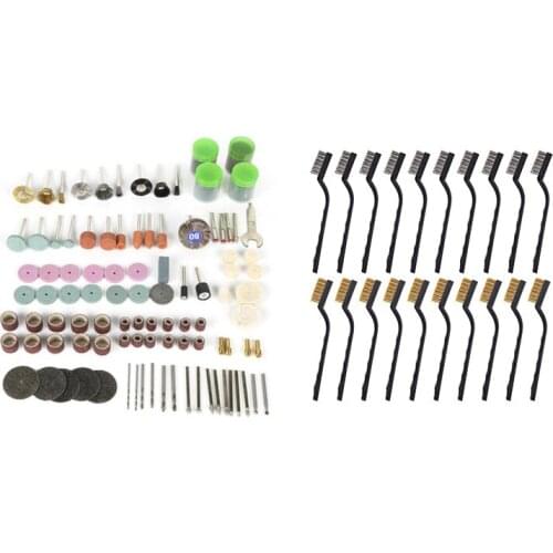 161 Pcs Electric Engraving Mini Drill Polishing Machine Tool & 20 Pcs Wire Brush Metal Brush