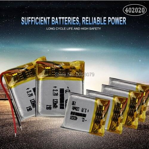 20pcs 3.7V 120mAh 402020 Lithium Polymer Li-Po li ion Rechargeable Battery cells For Mp3 MP4 MP5 GPS PSP mobile bluetooth
