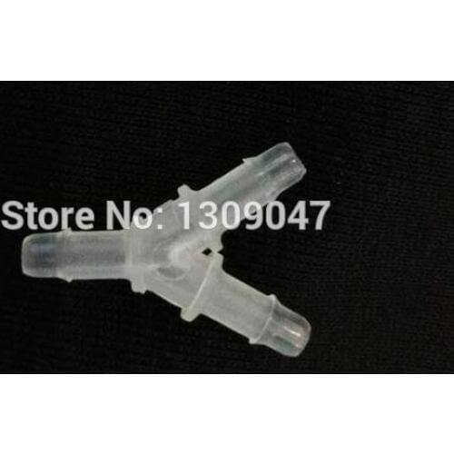 20pcs/lot Large format solvent printer ink tube connector Y shape ink pipe plastic connectors 6mm*4mm