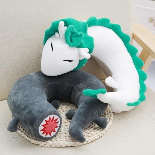 32Cm 35Cm Miyazaki Hayao Spirited Away Haku U Shape Soft Plush Pillow Cartoon Cute Doll Kid Toy