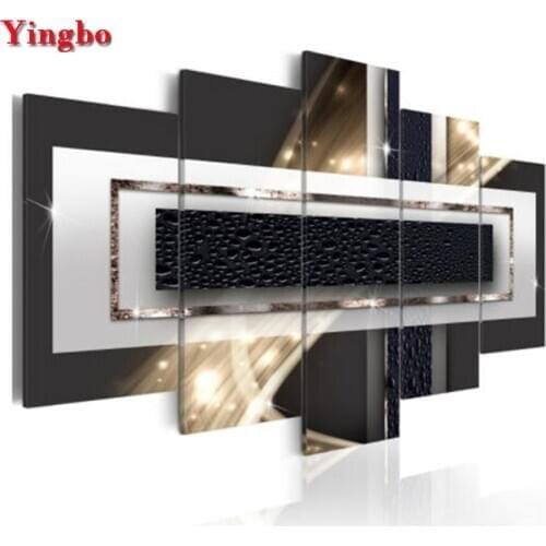 5 PCS 5D DIY Full Square round Drill Diamond Painting Modern Abstract Canvas Painting Diamond Mosaic stickers Diamond Embroidery