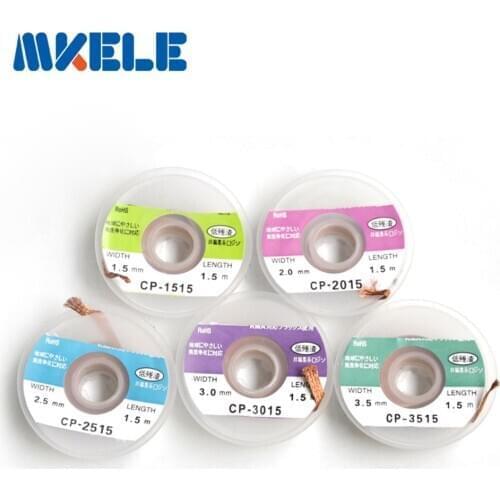 5PCS soldering wick Desoldering Braid Solder Wire 1.5mm 2.0mm 2.5mm 3.0mm 3.5mm Suction-line1.5m Length Wick/Soldering Accessory