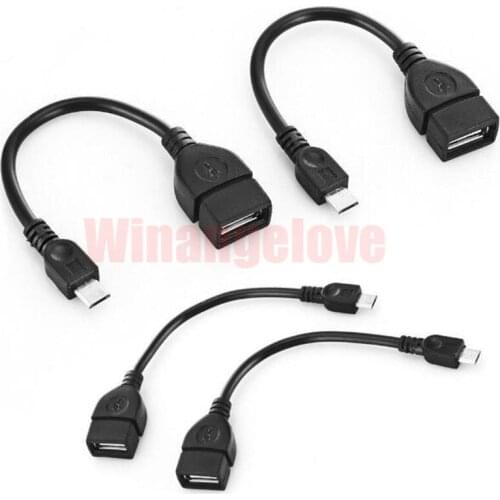 500pcs 10CM Short Micro USB B Male to USB 2.0 A Female Host OTG Hub Adapter Cable Lead