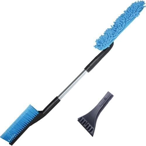 ALLOYSEED 3 in 1 Multi-function Ice Scraper Detachable Handle Window Outdoor Aluminum Alloy Car Snow Shovel Cleaner Brush Tool