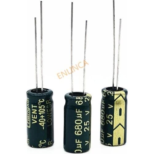 12pcs 25V 680UF 8*16 high-frequency low-impedance high frequency low impedance aluminum electrolytic capacitor 680uf 25v 20