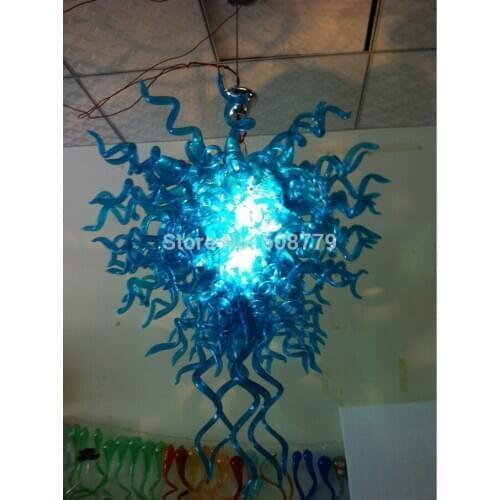 Free Shipping Modern Cheap Pure Blue Blown Glass Modern Acrylic Chandelier