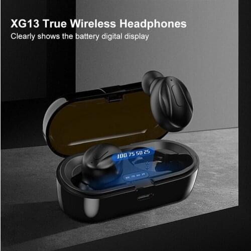 XG13 Wireless Headphones Bluetooth 5.0 TWS IPX5 Waterproof Sport Headset In-ear Earphones Noise Reduction with Mic Charging Box