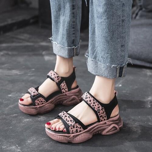 2021 Fashion Summer Polka Dot Platform Sandals Women Summer Casual Wedges Heels Shoes Woman Thick Bottom Sport Sandalias Mujer