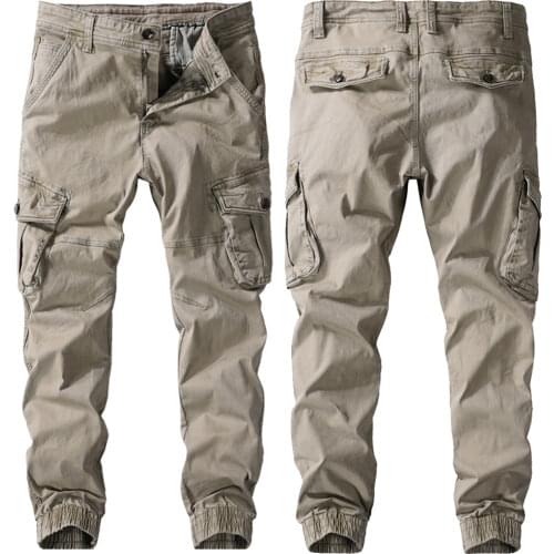 Men Spring Autumn Pants Pure Cotton Work Trousers Mens Cargo Pants Fashion Clothing Military Trousers Multi-Pockets Army Pants