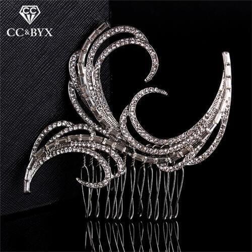 CC Wedding Jewelry Hair Combs Hairpin Crown Bridal Engagement Accessories For Party Beach Cubic Zircon Fashion Charm Fine HA002