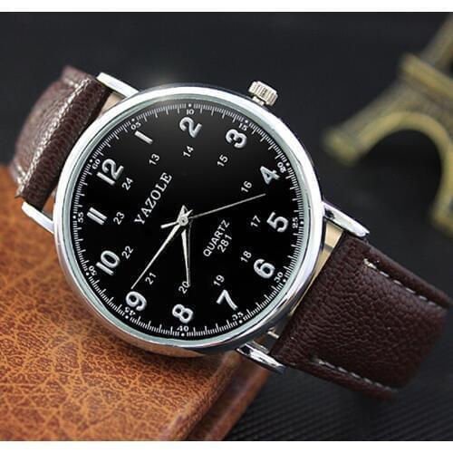 YAZOLE Top Brand Mens Watch Men Watch Fashion Casual Mens Watches Leather Clock reloj hombre relogio masculino erkek kol saati