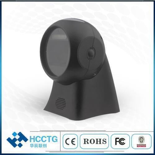 Black CMOS LED Platform RS232 USB QR Code 2D Barcode Scanner HS-7302