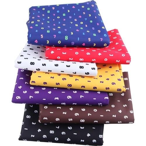 Numbers Printed Polyester Fabrics Waterproof Cloth for Handmade Bags Tablecloth Curtains Home Decor Tissu DIY Materials 50x70cm