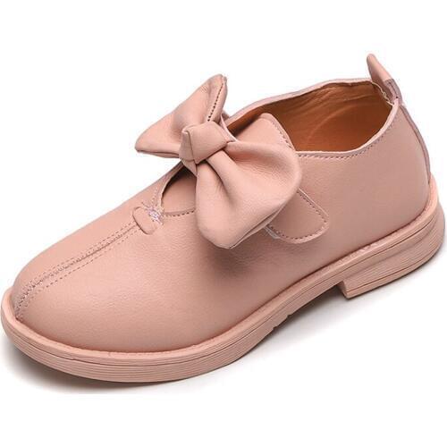 CUZULLAA Spring Kids Girls Butterfly-knot Ankle Boots Shoes Children Leather Fashion Boots Size 26-36