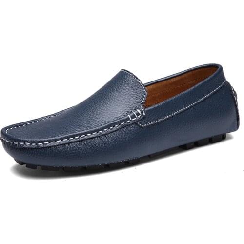 Italian Mens Shoes Casual Luxury Brand Summer Men Loafers Genuine Leather Fashion Moccasins Comfy Breathable Driving Boat Shoes