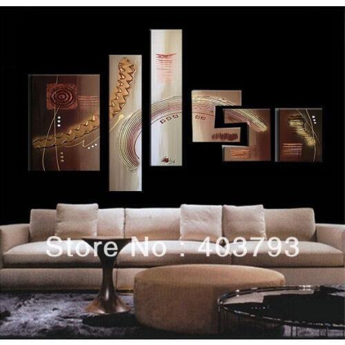 Modern abstract Oil Painting On Canvas huge wall art abstract 6panels Free shipping