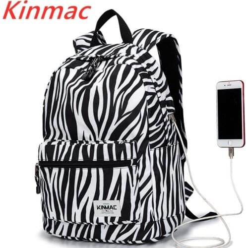 Kinmac Brand Backpack Laptop Bag15",15.6 Inch,Zebra Pattern Shoulder Compute Bag For Macbook 15.4, Business,School,DropShip V152