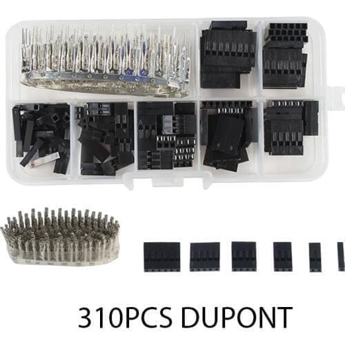 310pcs/box 2.54mm Dupont Terminal Male/Female Pin Way Cable Plug 2/3/4/5 Pin Electrical Pin Jumper Header Housing Wire Connector
