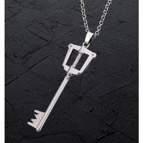 Game Kingdoms-Hearts Necklace Accessories Cosplay Soras Keychain Necklace Pendant Anime Figures Weapon Charm Jewelry