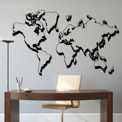 Personality 3D Stereo World Map Vinyl Wall Decal Living Room Room Home Decor Art Wallpaper Wall Sticker DT20